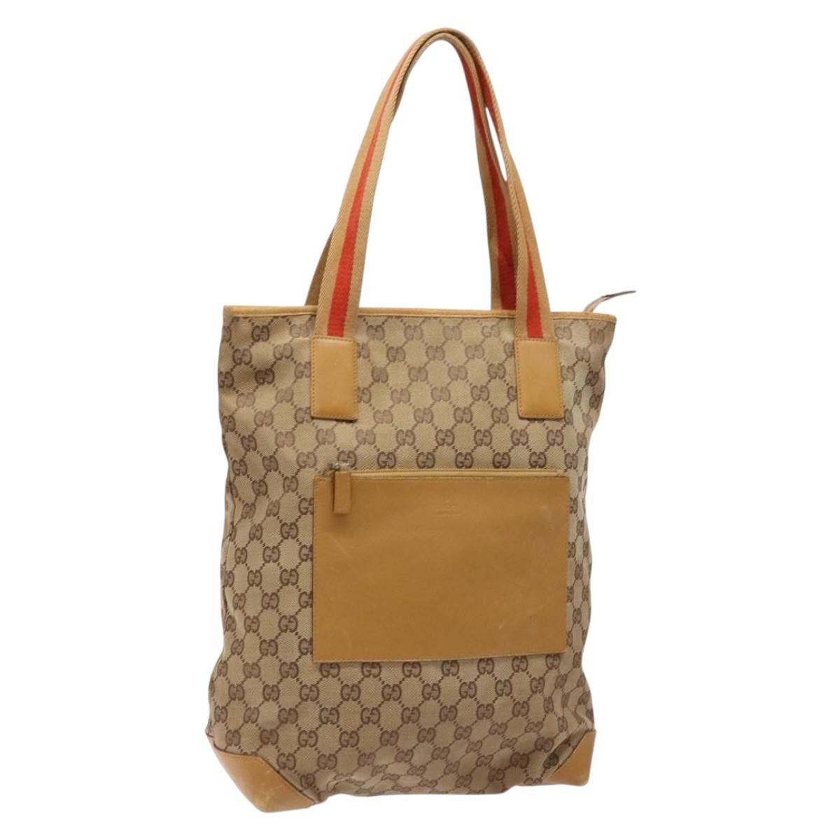 Gucci GUCCI GG Canvas Tote Bag Beige Silver 019 019 Size ONE SIZE - 1 Thumbnail