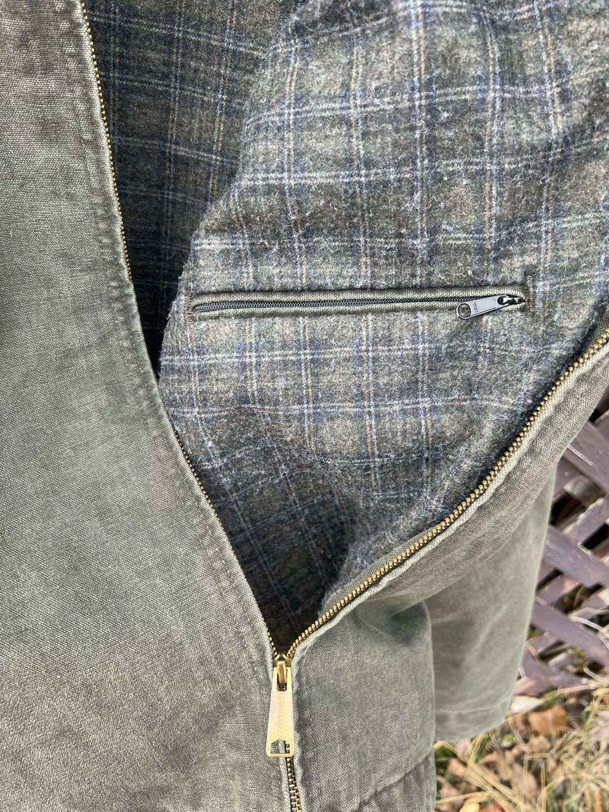 Carhartt Vintage Carhartt Detroit Jacket J97 MOS Flannel Lined Large Size US L / EU 52-54 / 3 - 8 Thumbnail