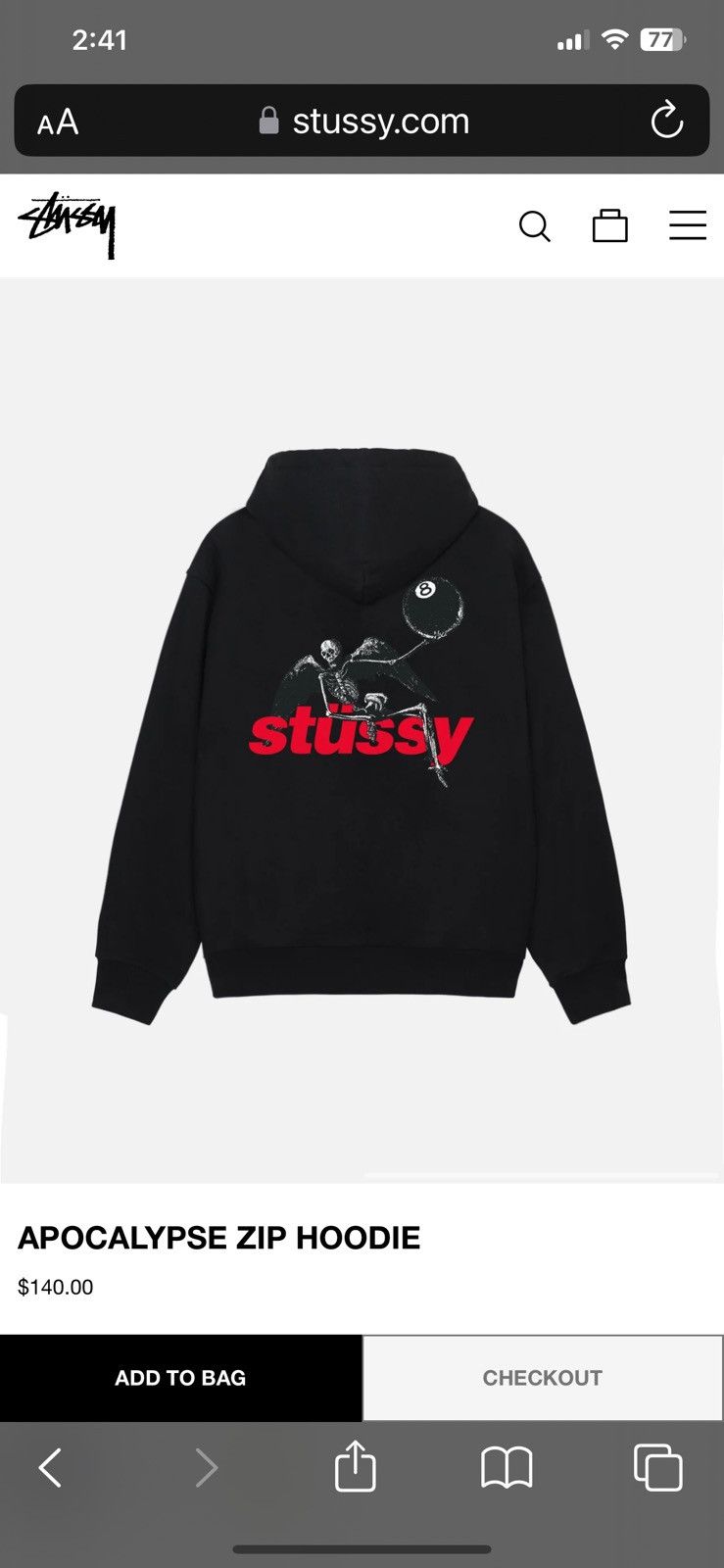 Stussy Stussy Apocalypse 8ball Zip Up Hoodie | Grailed