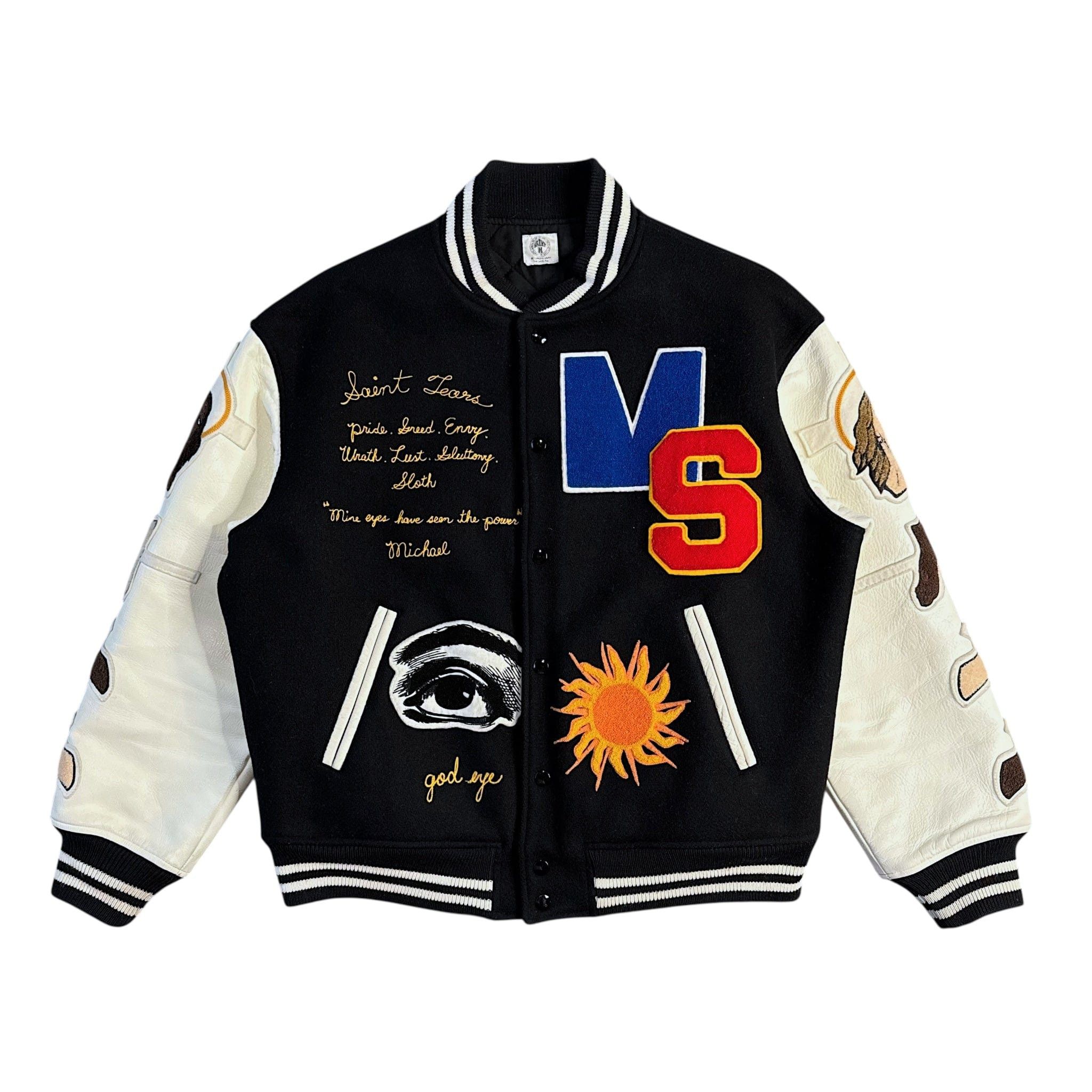 Saint Michael x Denim Tears Savior Varsity Jacket Black Multi Size US M / EU 48-50 / 2 - 1 Thumbnail