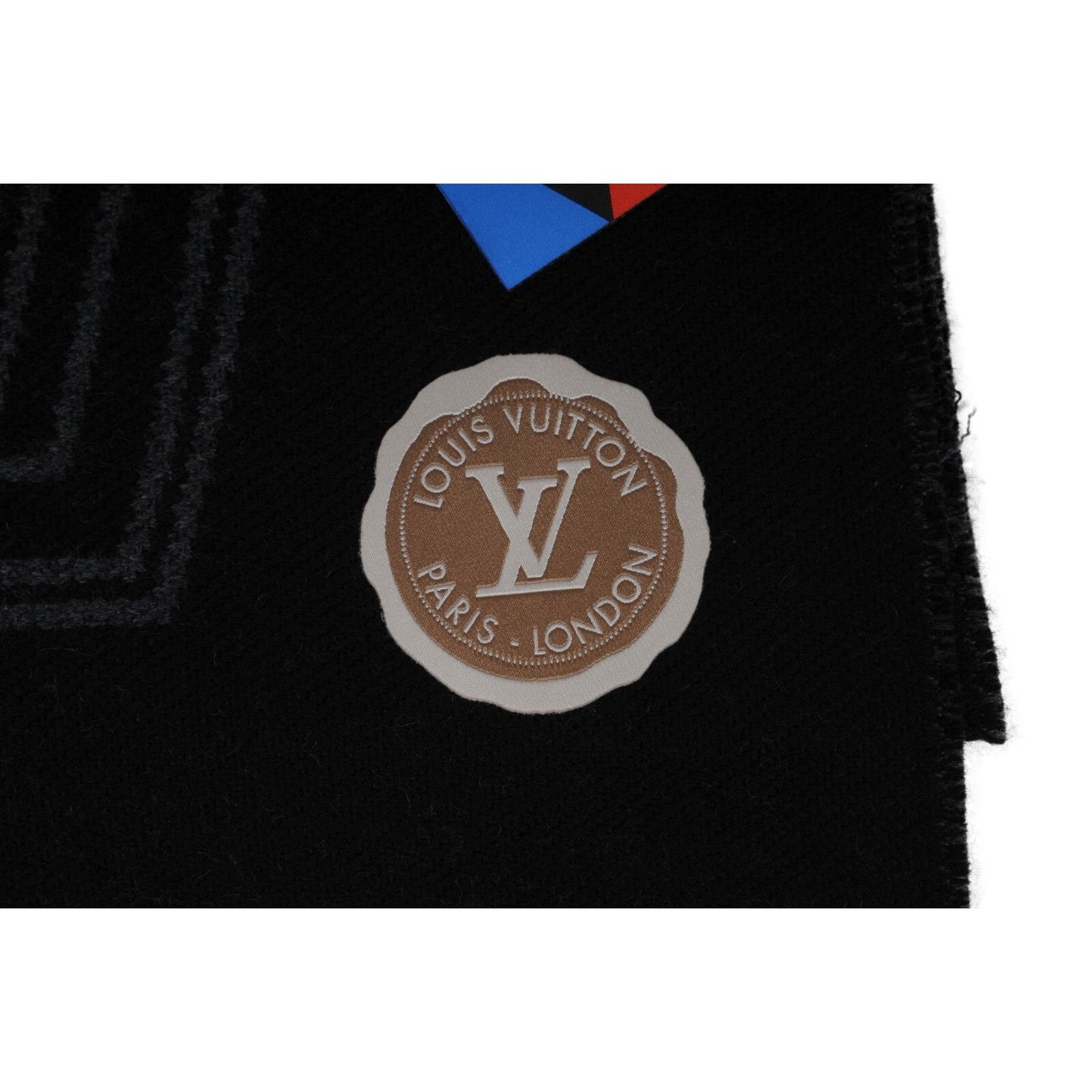 Louis Vuitton Lv Logo College University League Fringe Scarf Gray Black Size ONE SIZE - 3 Thumbnail