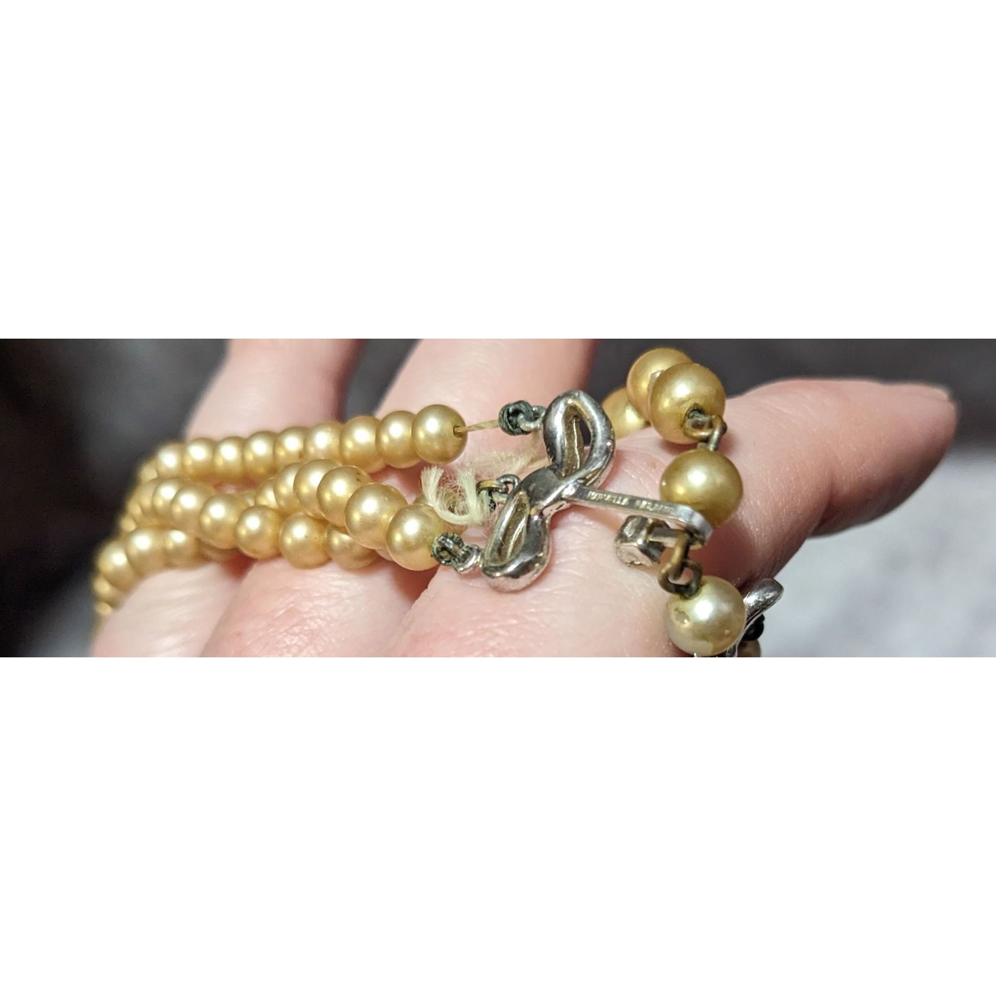 Other Vintage Marvella Triple Layer Gold Tone Faux Pearl Necklace Size ONE SIZE - 11 Thumbnail