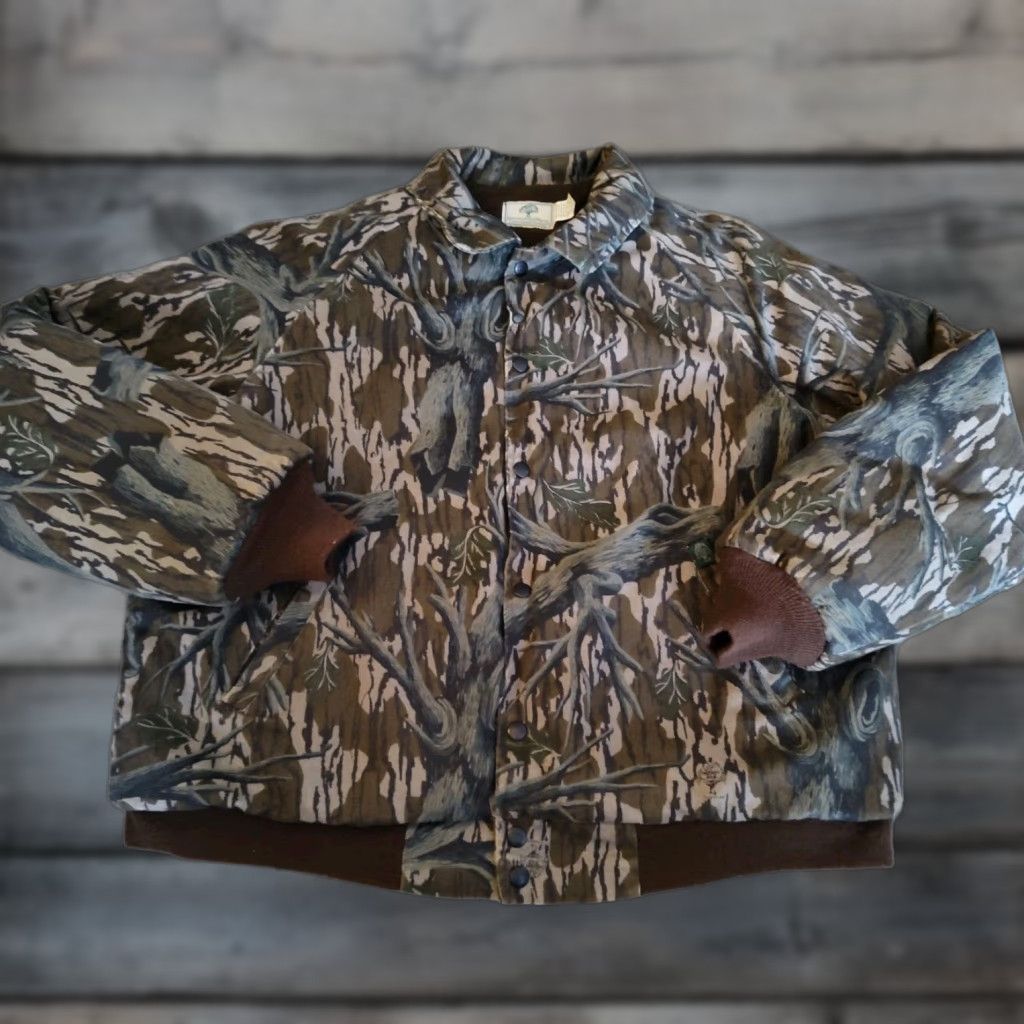 Vintage VINTAGE Mossy Oak Jacket Mens XL Brown Realtree Camouflage Outdoor Coat/Outerwear Regular Lined 100% Cotton Button Front Size US XL / EU 56 / 4 - 1 Thumbnail