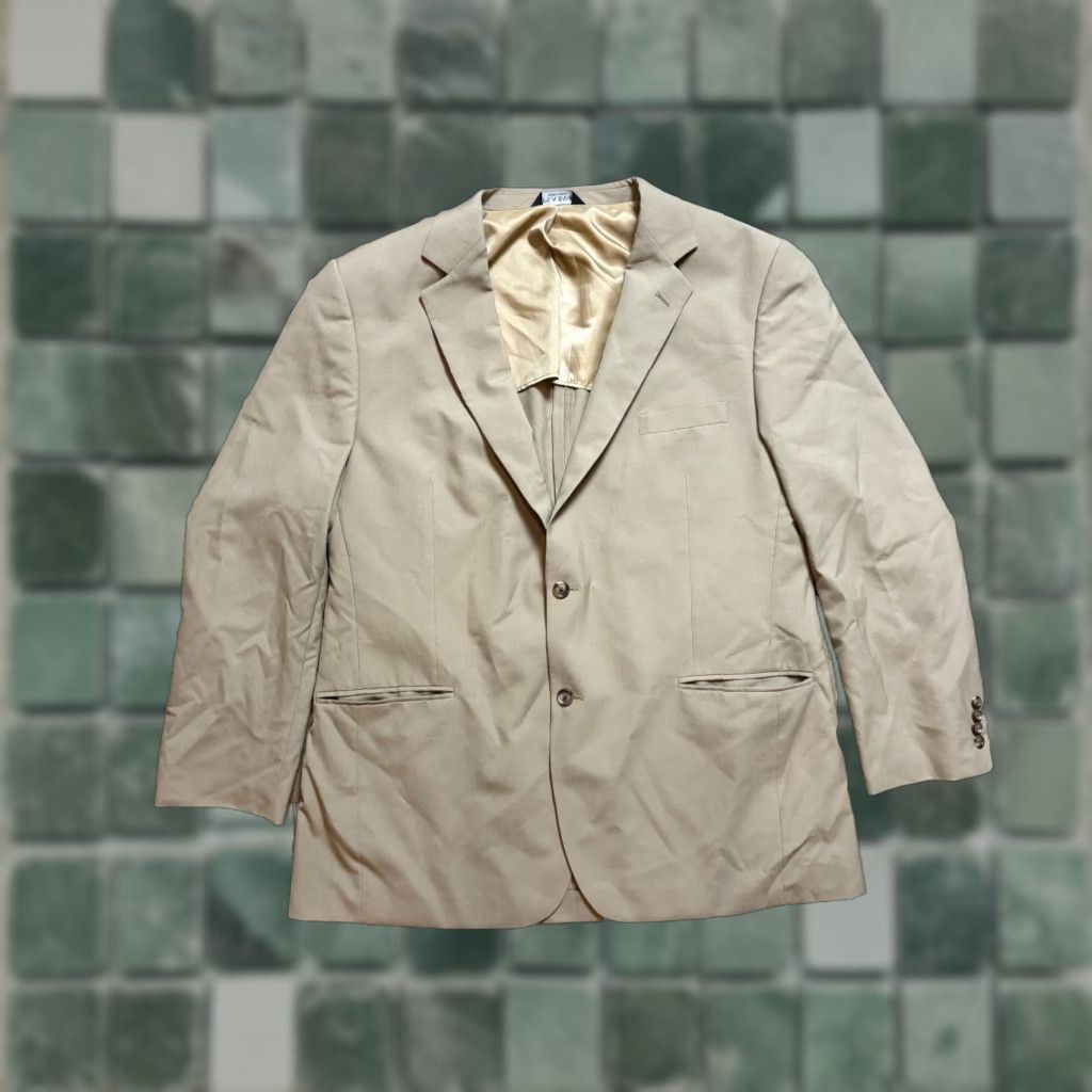 Jos. A. Bank Jos A Bank Blazer Sport Coat Mens 48 L Two Button Jacket Wool Blend Suit Blazer, Beige, Wool, 48 L, Regular, Big & Tall, Men Size 48R - 1 Thumbnail