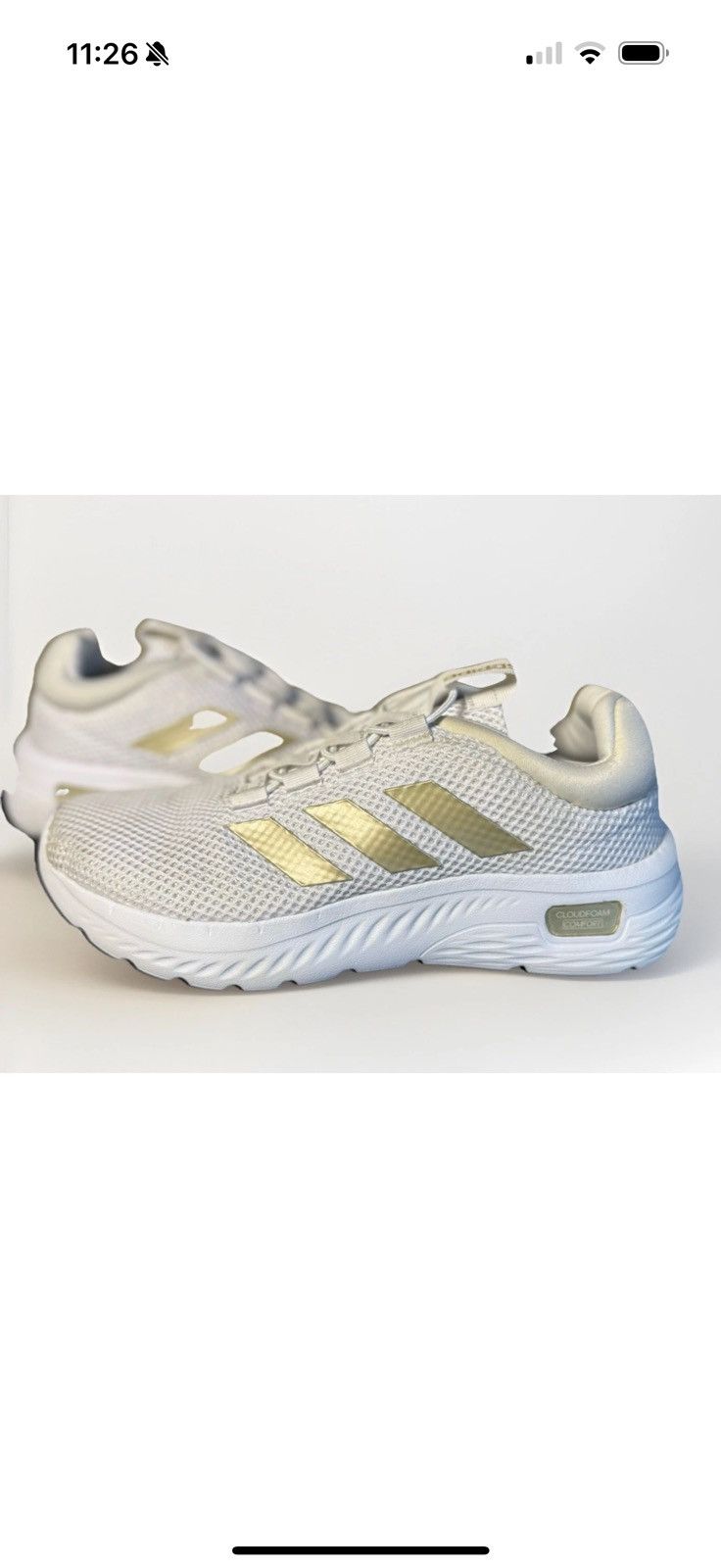 Adidas Adidas Cloudfoam White/Gold Comfy Running Shoes Size US 8 / IT 38 - 2 Thumbnail