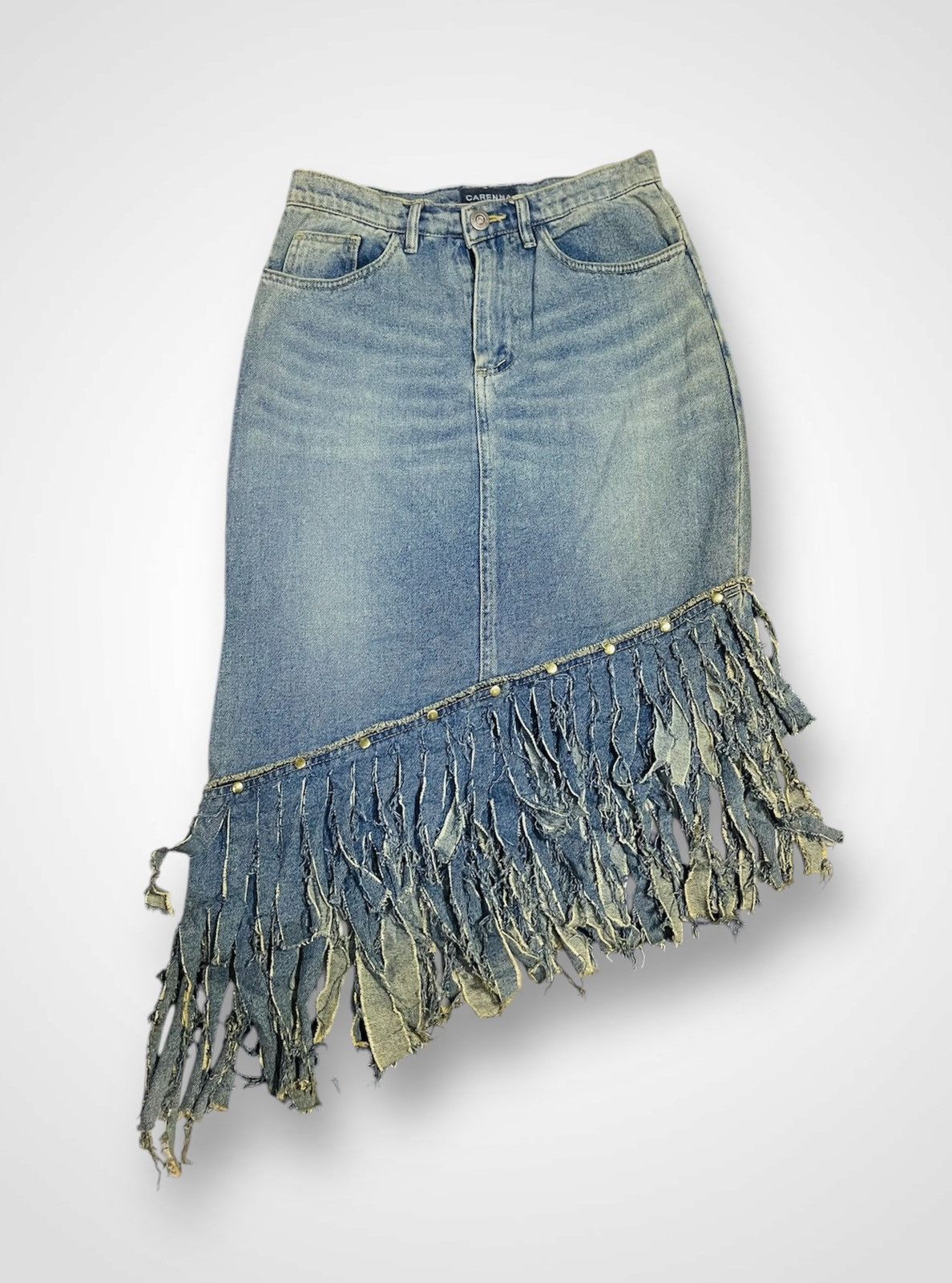 Japanese Brand Rare 🔥 Carenna Nice Denim Skirt (15) Size 26" / US 2 / IT 38 - 1 Thumbnail