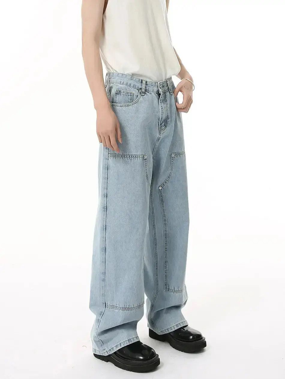 Japanese Brand Retro loose high street straight leg jeans Size US 32 / EU 48 - 1 Thumbnail