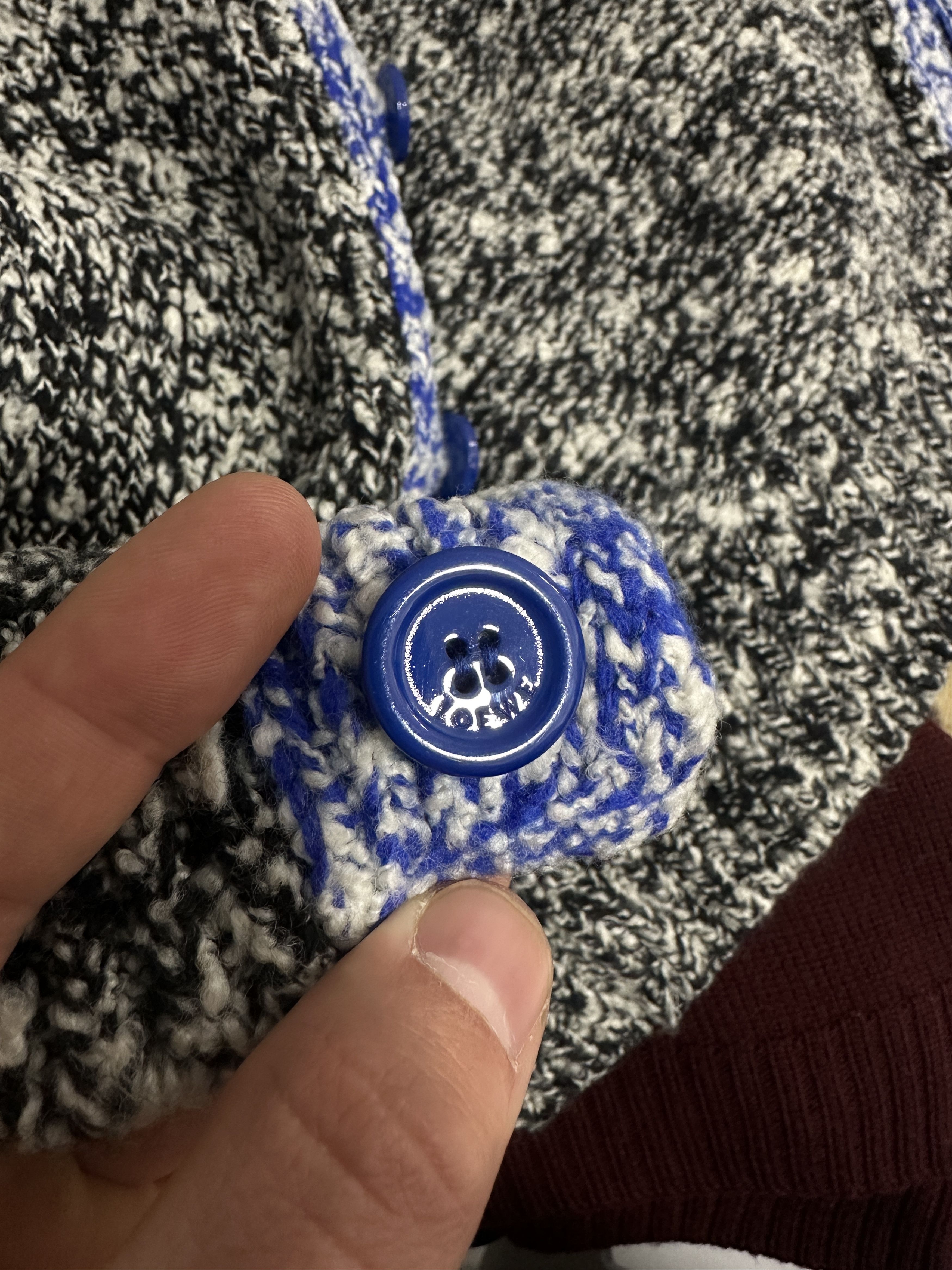 Loewe Loewe Wool Cardigan XL Blue Logo Back Knit Dropped Shoulder Size US XL / EU 56 / 4 - 17 Thumbnail