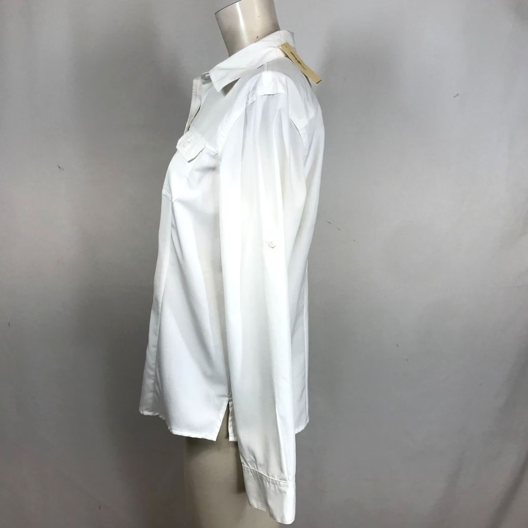 Eddie Bauer EDDIE BAUER WOMEN'S M WHITE LONG SLEEVE BUTTON-UP POLYESTER TOP SHIRT M Size M / US 6-8 / IT 42-44 - 6 Thumbnail
