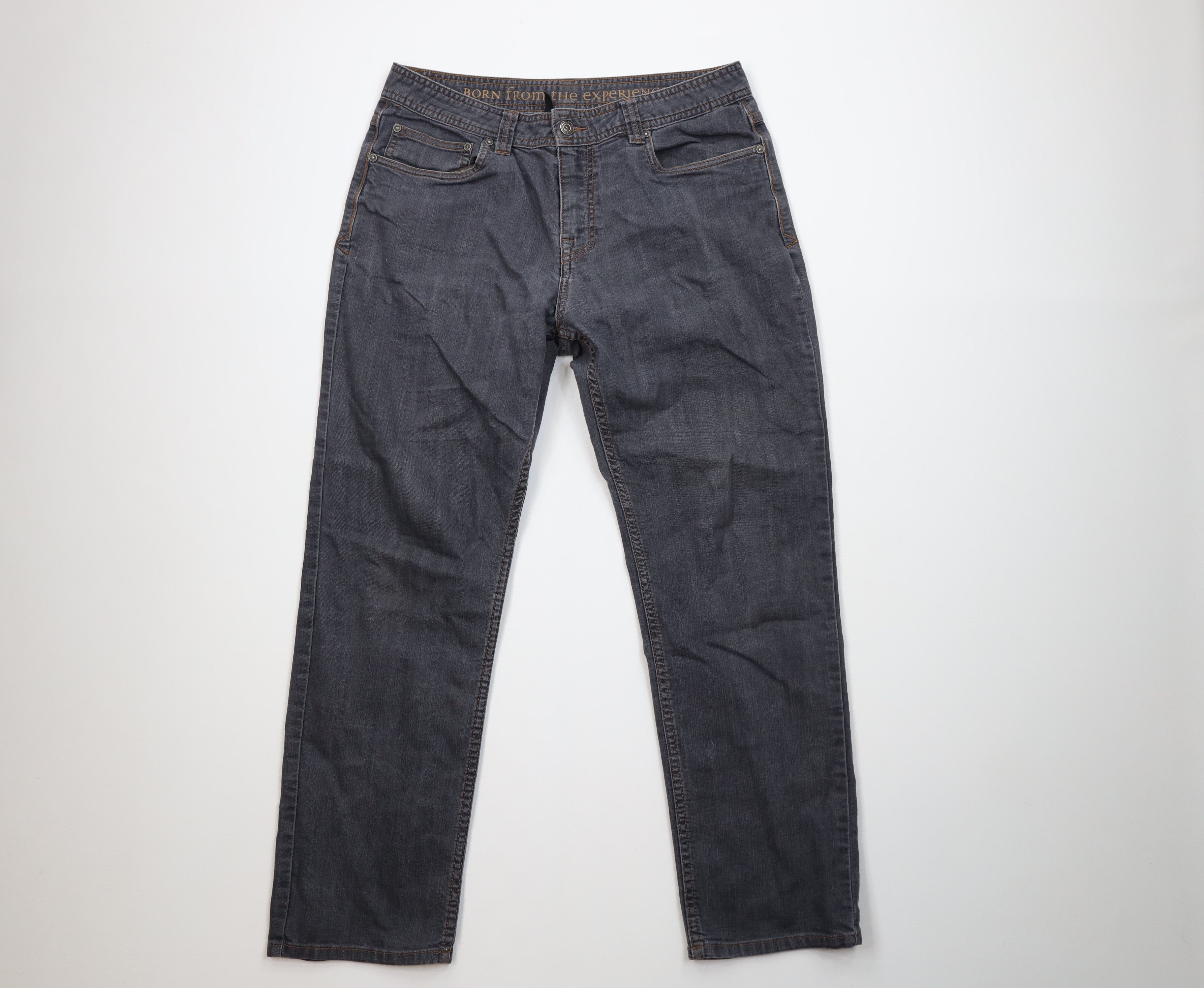 Prana prAna Breathe Faded Organic Cotton Straight Leg Jeans Black Size US 34 / EU 50 - 1 Thumbnail