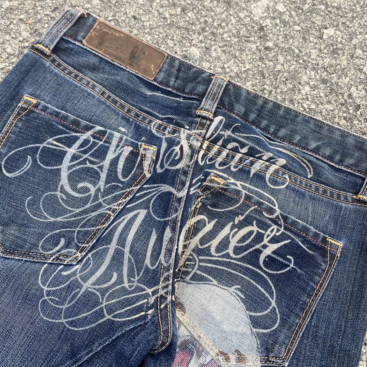 Christian Audigier Rare CHRISTIAN AUDIGIER Skull Tatoo Diamond Jeans Size US 28 / EU 44 - 5 Thumbnail