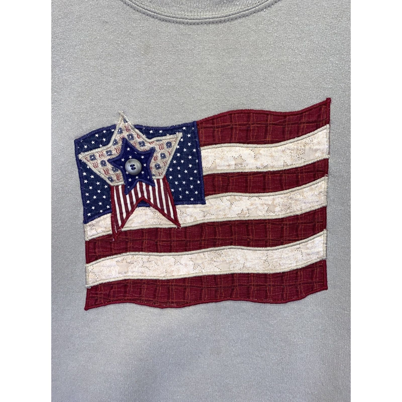 Jerzees VINTAGE Jerzees USA Made American Flag Embroidered Womens Brown Sweatshirt-XL- Size XL / US 12-14 / IT 48-50 - 5 Thumbnail