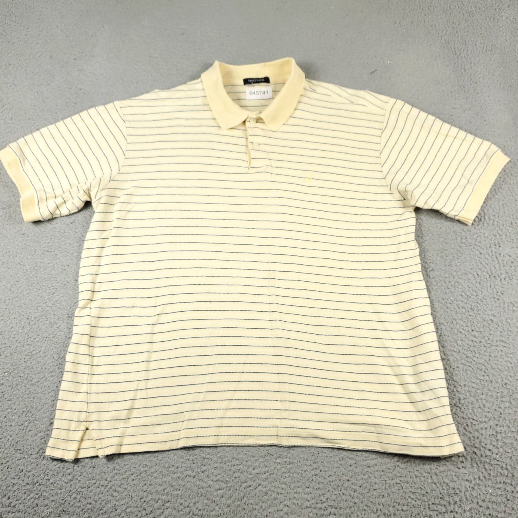 Nautica Nautica Polo Shirt Mens XL Yellow Striped Casual Short Sleeve Adult Size US XL / EU 56 / 4 - 2 Thumbnail