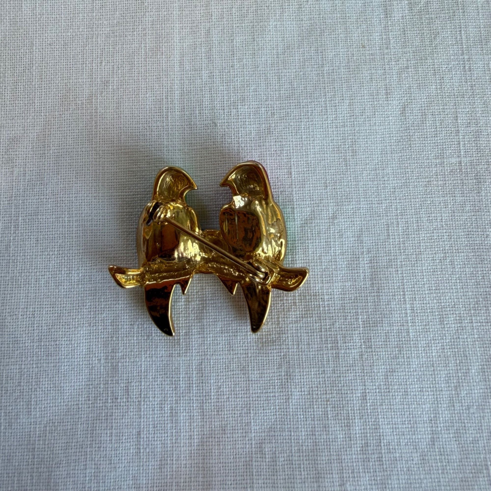 Vintage Vintage Birds On Branch Figural Moonstone Cabochon Rhineston Size ONE SIZE - 5 Thumbnail