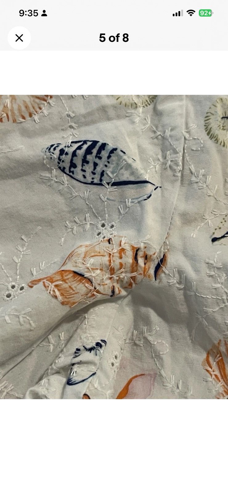 Anthropologie Maeve Women’s Cropped Tie Waist Seashell Eyelet Wrap Blouse Size M / US 6-8 / IT 42-44 - 5 Thumbnail