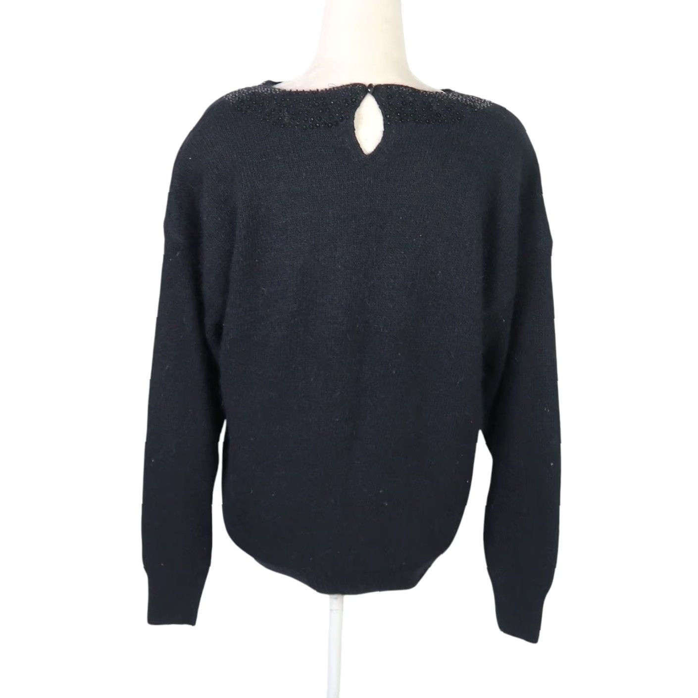 Vintage VINTAGE IB Diffusion Sweater Circle Geometric Sequin Beaded Angora Knit L Women Pullover 90s 80s Size L / US 10 / IT 46 - 4 Thumbnail