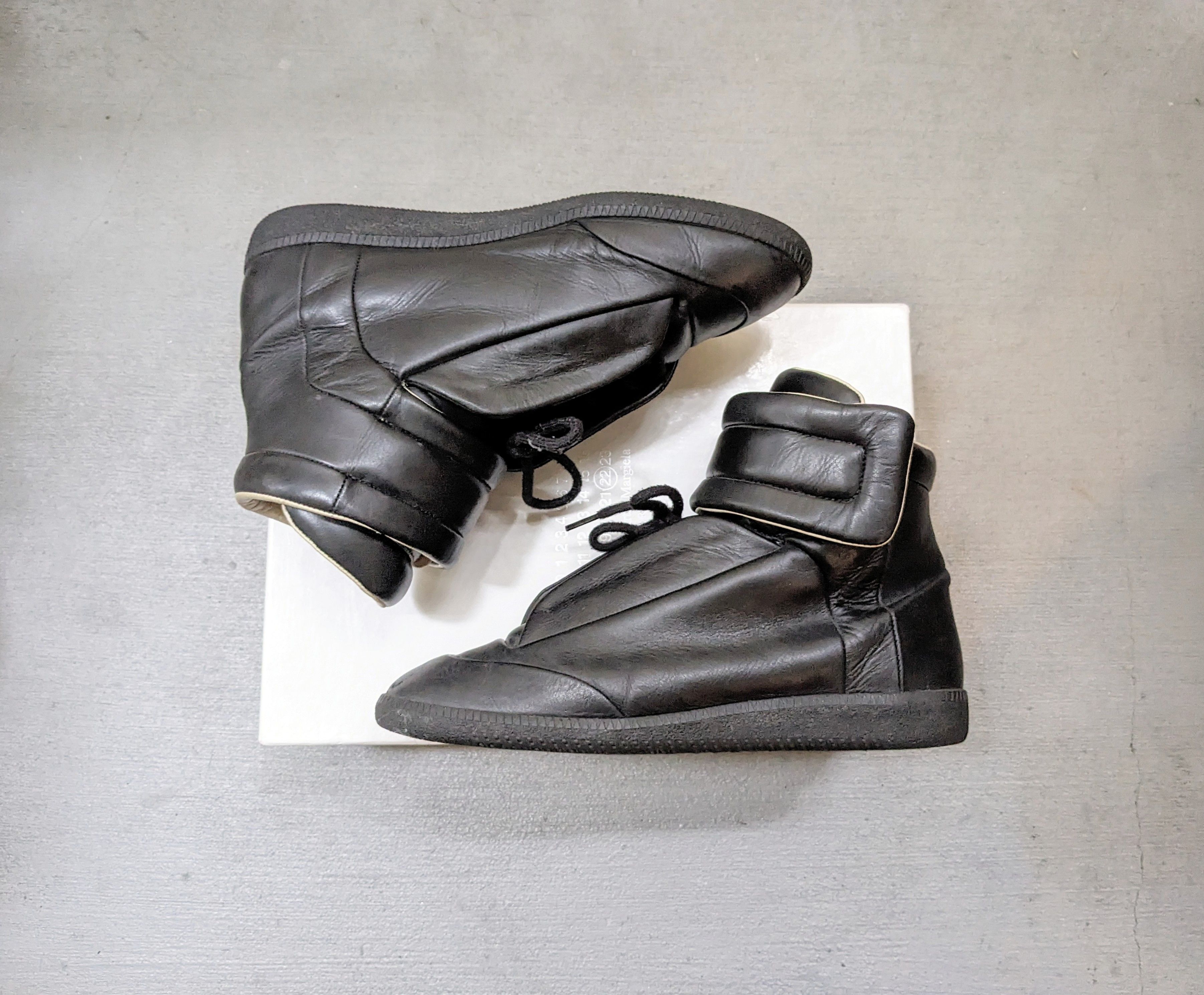 Baskets Maison Margiela Future - Taille 41 (US8) En Cuir Noir - Made In Italy, état Excellent D'occasion