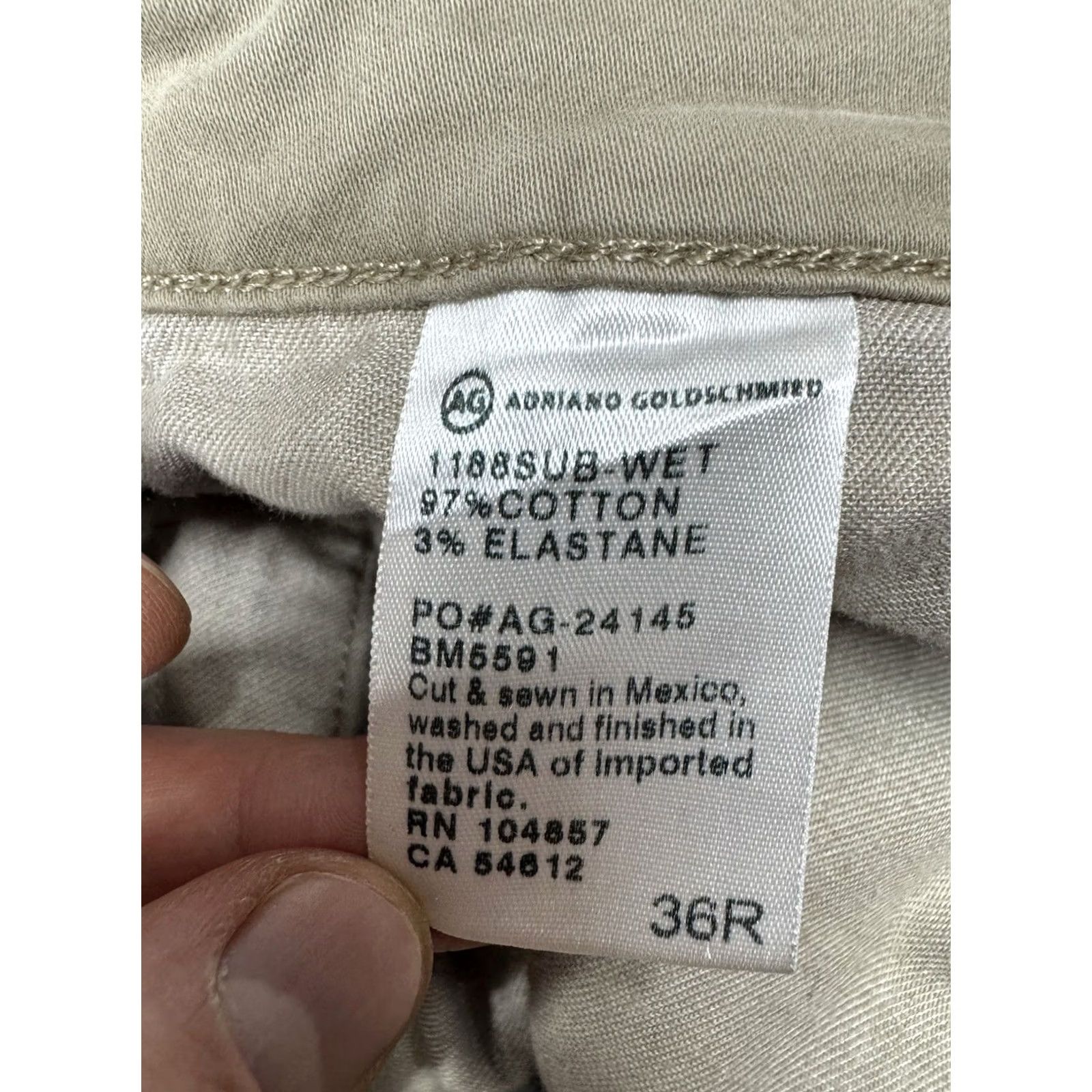 Vintage AG Adriano Goldschmied The Lux Khaki Pants Mens 36x28 Brown Tailored Trouser Size US 36 / EU 52 - 3 Thumbnail