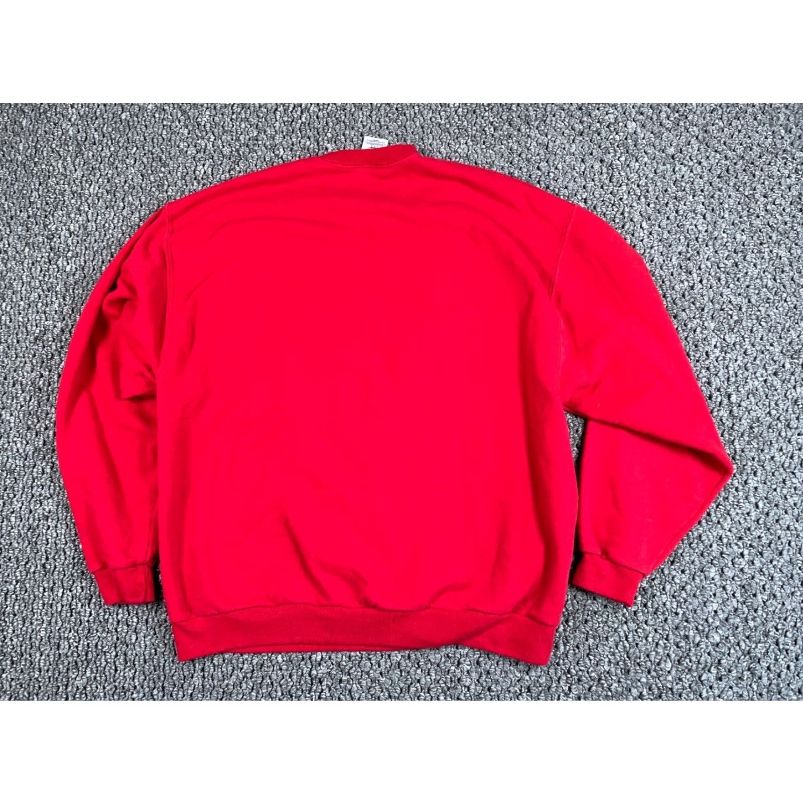 Jerzees VTG Jerzees Sweatshirt Crew Neck Red 50/50 Embroidered Bullfighting Graphic Print Adult Large Mens Retro 90s Size US L / EU 52-54 / 3 - 2 Thumbnail