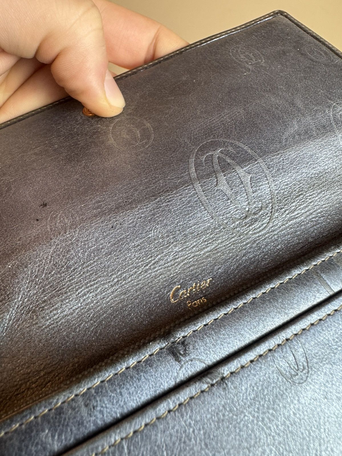 Cartier Cartier long wallet cabochon leather black Size ONE SIZE - 5 Thumbnail