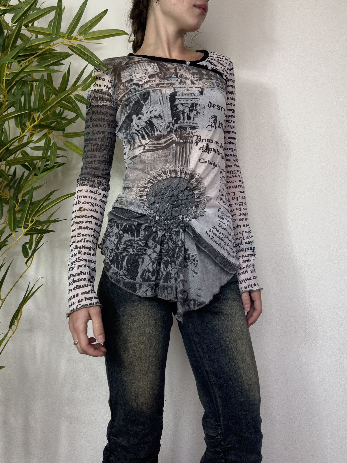 Cop Copine COP COPINE 2000s STYLE AVANT GARDE MESH PRINTED LONG SLEEVE Size L / US 10 / IT 46 - 11 Thumbnail