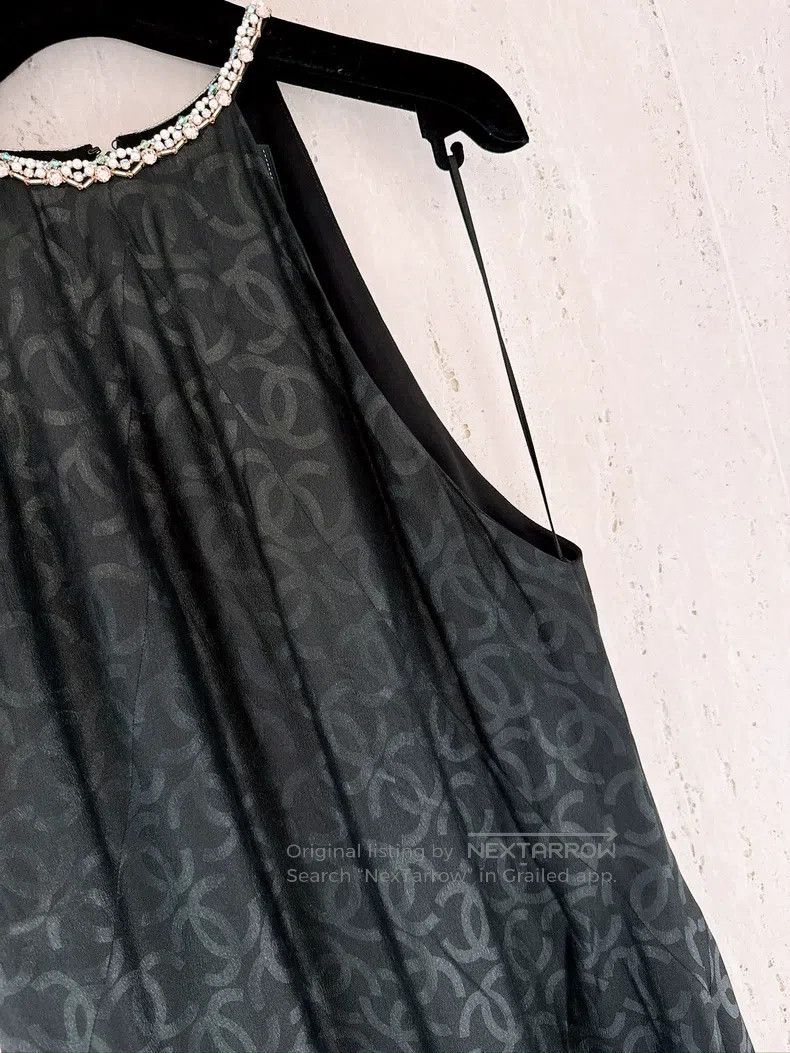 Chanel Chanel 23S full logo pearl hanging neck dress Size XXS / US 00 / IT 34 - 3 Thumbnail
