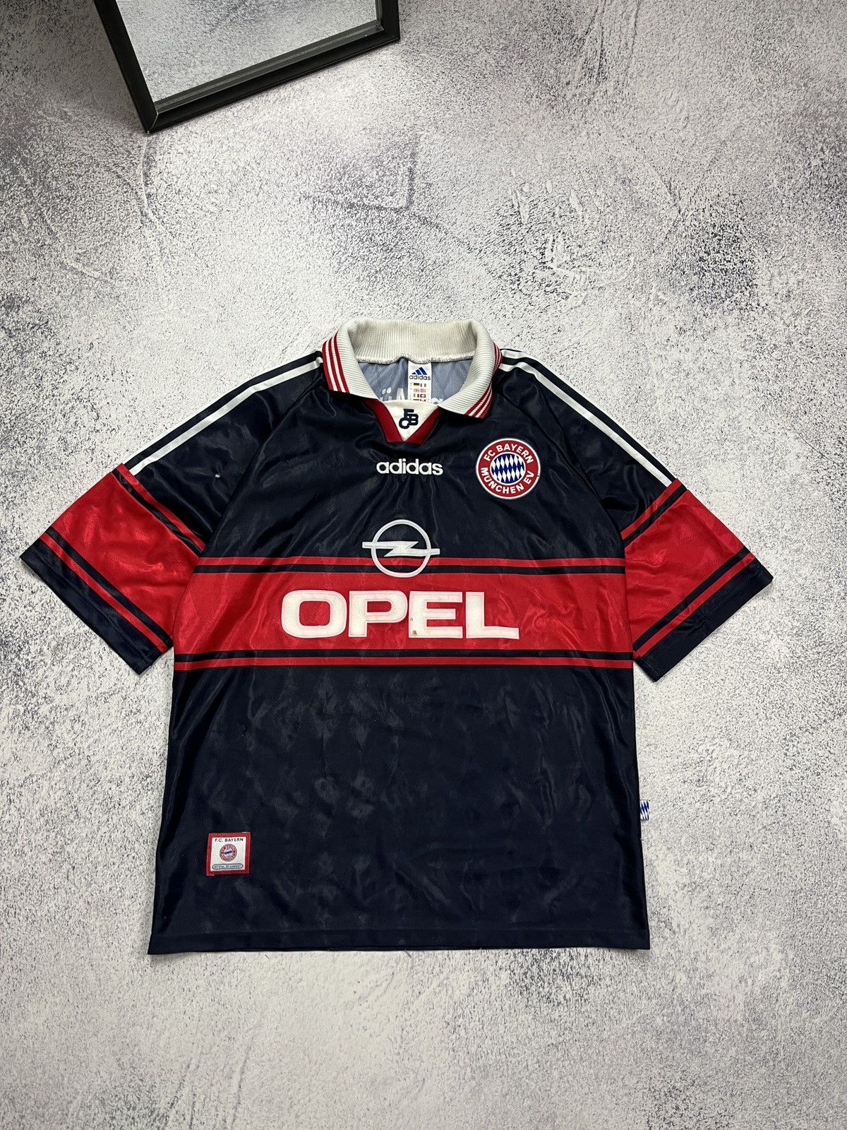 Adidas Bayern Munich Munchen 1997/99 Home Soccer Jersey #14 Basler Size US L / EU 52-54 / 3 - 1 Thumbnail