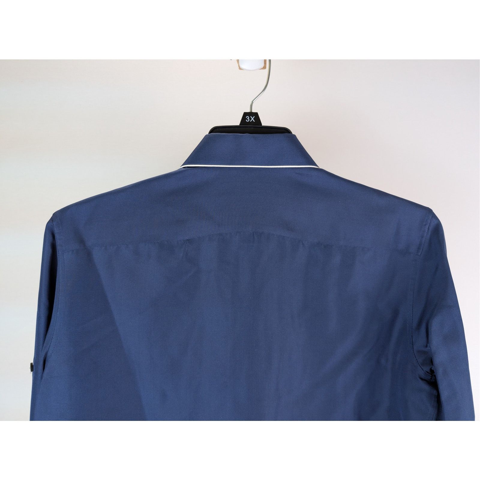 Valentino o1rshd1 CC20 silk piped Button up Shirt in Navy Blue Size US S / EU 44-46 / 1 - 11 Thumbnail