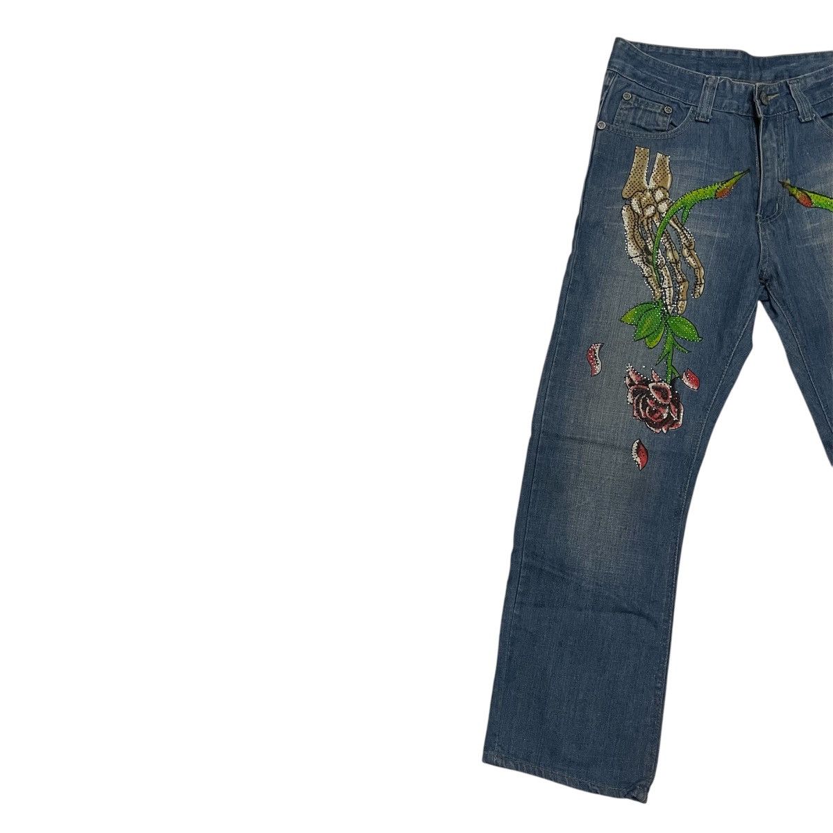 Ed Hardy × Japanese Brand × Vintage Vintage Edhardy flower denim Size US 30 / EU 46 - 2 Thumbnail
