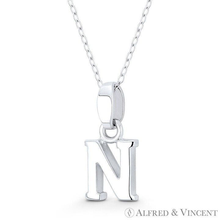 Other Initial Letter "N" Charm 3D Pendant in .925 Sterling Silver Size ONE SIZE - 1 Preview