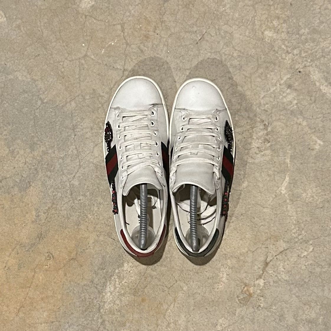 Designer × Gucci Gucci Ace Web Stripe Embroidered Arrow Leather Shoes US 5 Size US 5 / EU 37 - 12 Thumbnail