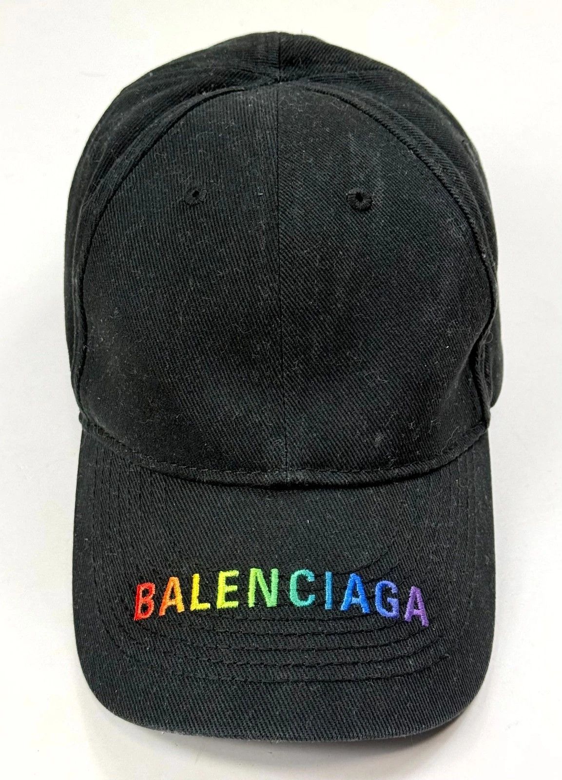 Balenciaga Balenciaga Rainbow Visor Logo Black Baseball Cap Size ONE SIZE - 2 Thumbnail