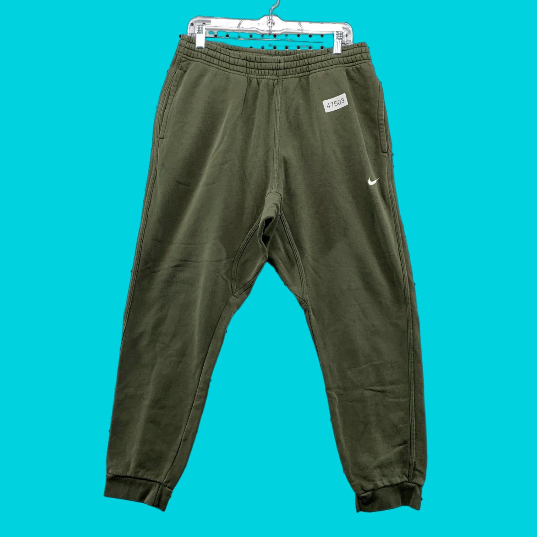 Nike VINTAGE Nike Joggers Sweatpants Mens XL Olive Green Fleece Tapered 32x28.5 Size US 36 / EU 52 - 1 Thumbnail