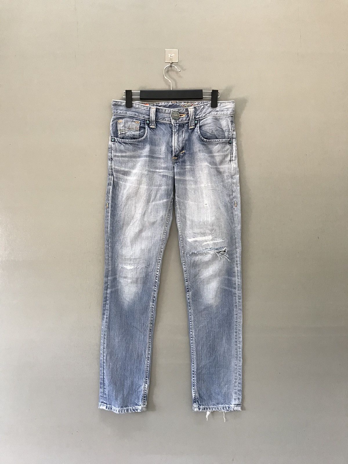 Image of Distressed Edwin Blue Trip Denim Pants, Men's (Size 30)