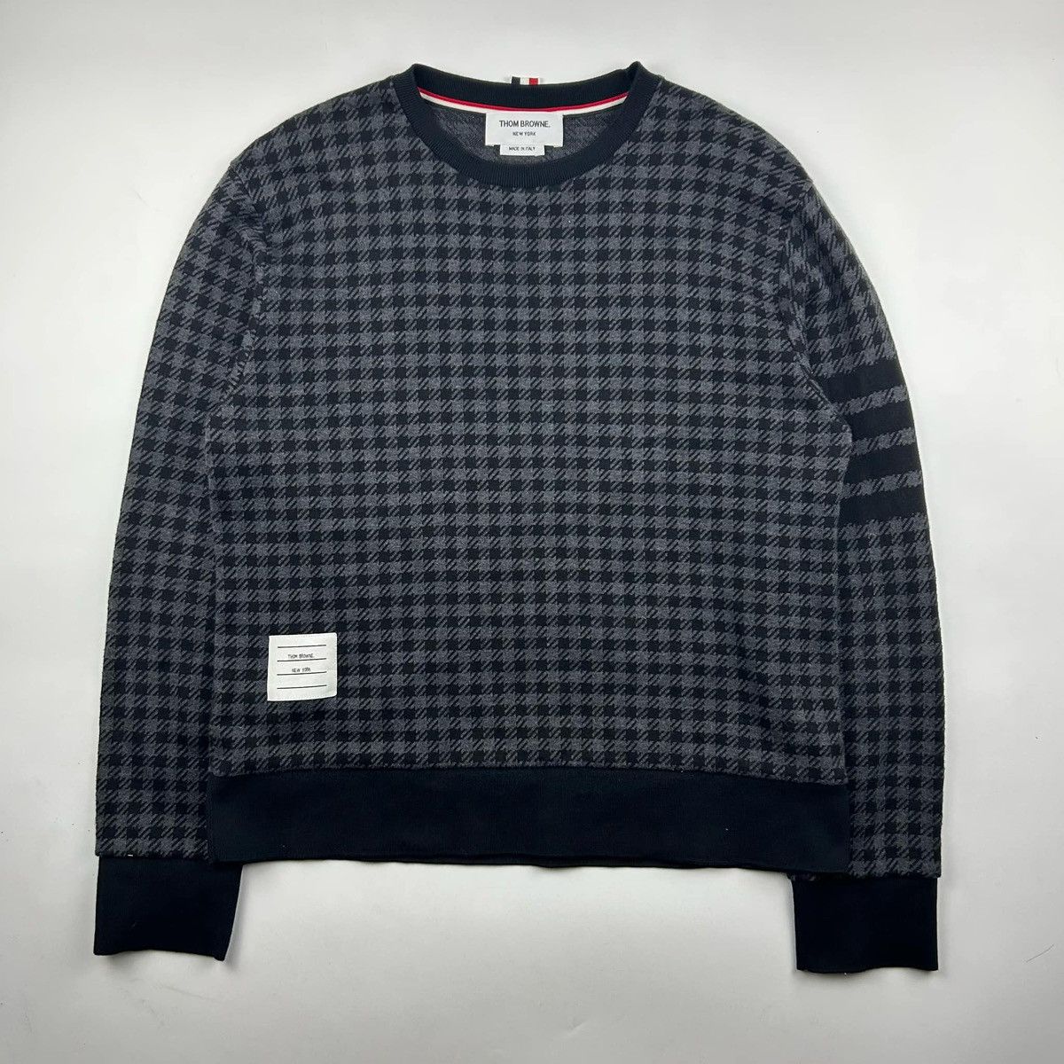 Thom Browne Thom browne houndstooth 4 bar cotton sweater Size US S / EU 44-46 / 1 - 1 Thumbnail
