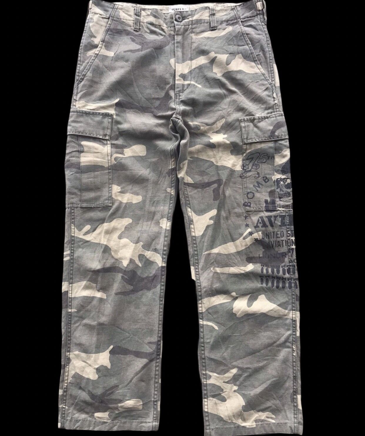 Avirex AVIREX 75th Anniversary Spell Out 13 Bomb Print Cargo Pant Size US 33 - 1 Thumbnail