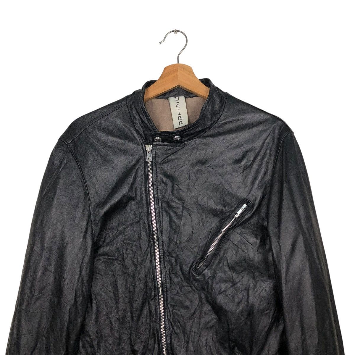 Vera Pelle 🔥CROPPED LEATHER JACKET BIKER ASYMMETRICAL DELAN ITALY Size US M / EU 48-50 / 2 - 5 Thumbnail