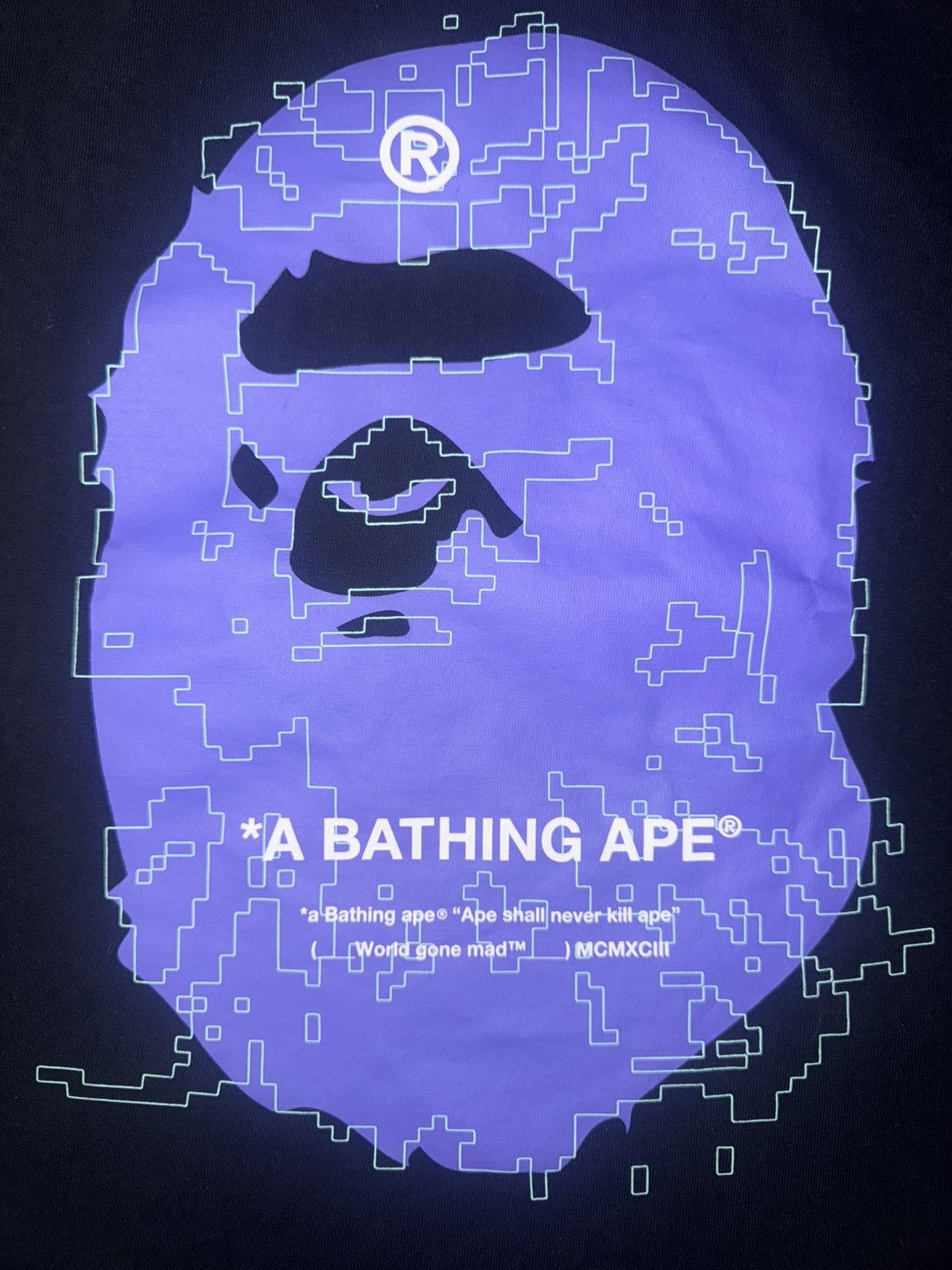Bape A Bathing Ape BAPE Ape Head T-Shirt Black & Purple Size L Size US L / EU 52-54 / 3 - 2 Thumbnail