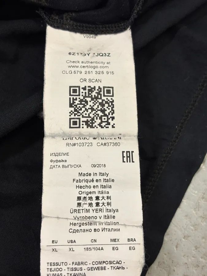 Emporio Armani FW2018 Emporio Armani Green Lands Cloudy Black T-Shirt Size US M / EU 48-50 / 2 - 8 Thumbnail