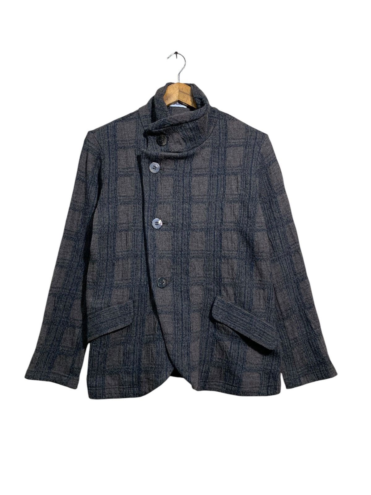 Issey Miyake 🔥ISSEY MIYAKE PLANTATION WOOL TARTANS JACKET Size M / US 6-8 / IT 42-44 - 5 Thumbnail