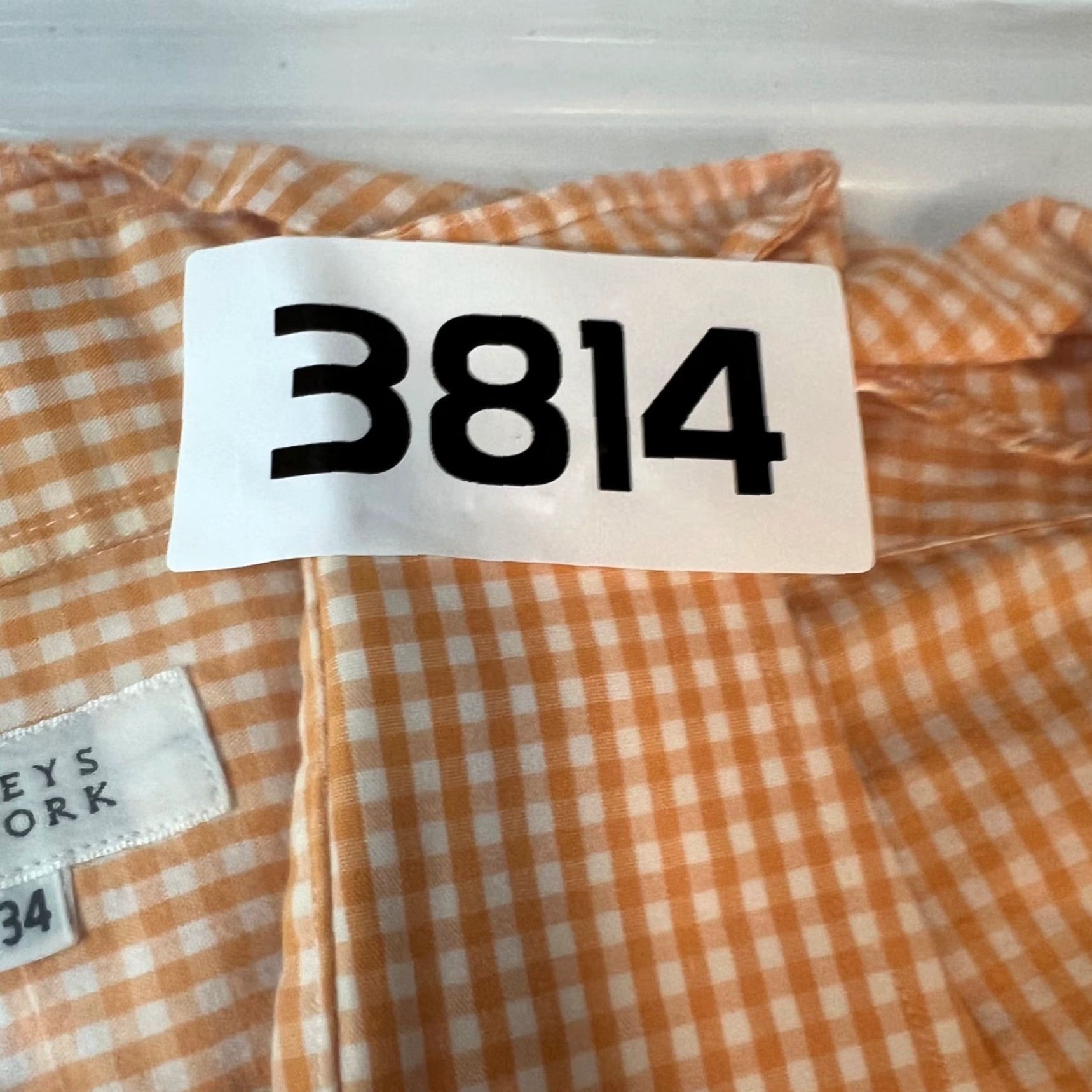 Vintage Barneys New York Orange Gingham Button-Up Shirt Mens Size 16/34 Cotton Long Sleeve Size US L / EU 52-54 / 3 - 6 Thumbnail