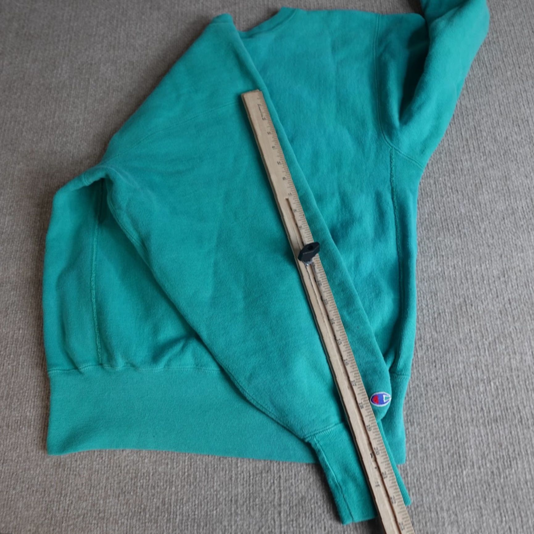 Champion VINTAGE Champion Sweatshirt Small S/XS Blue Green Teal Champion Reverse Weave USA Crew Neck Long Sleeve Pullover Mens Size US S / EU 44-46 / 1 - 2 Thumbnail