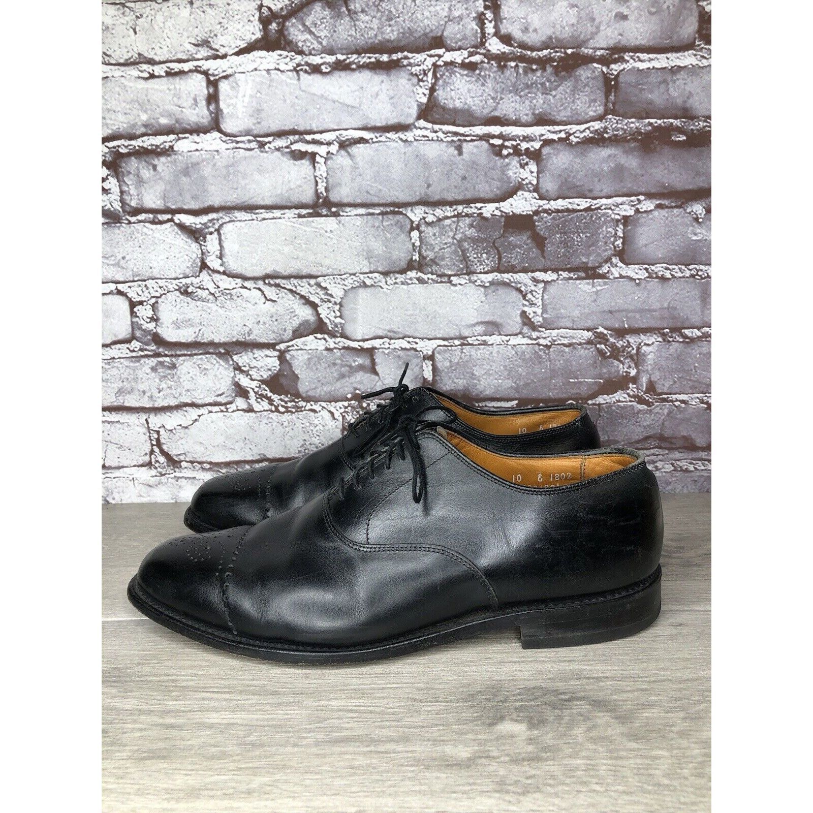 Allen Edmonds Allen Edmonds Dryden Black Leather Cap Toe Oxfords Brogue Sh Size US 10 / EU 43 - 11 Thumbnail