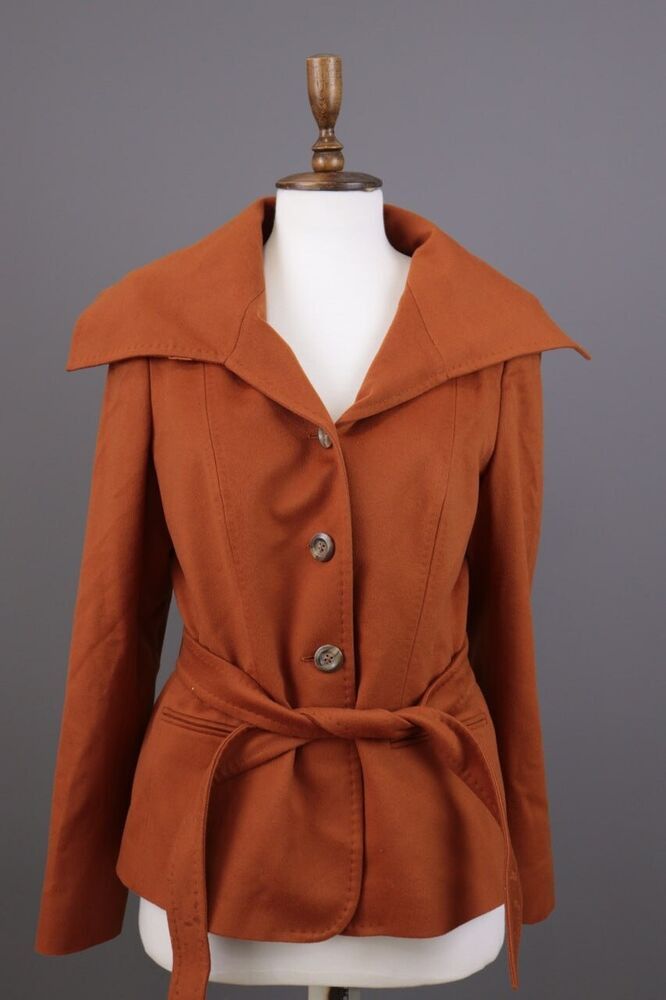 image of Avant Garde Max Mara Collar Coat in Brown, Women's (Size XL)