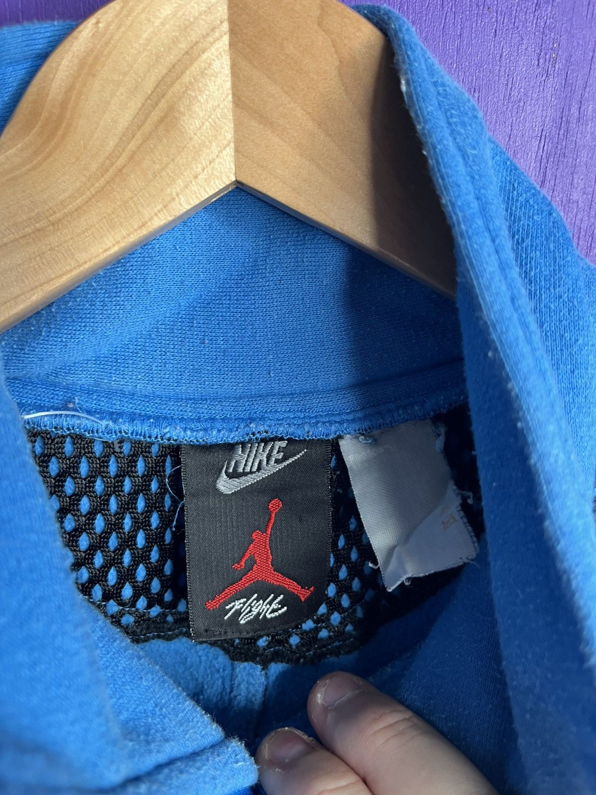 Jordan Brand × Nike × Vintage Vintage 90s Nike Jordan brand mesh sweatshirt Size US S / EU 44-46 / 1 - 4 Thumbnail