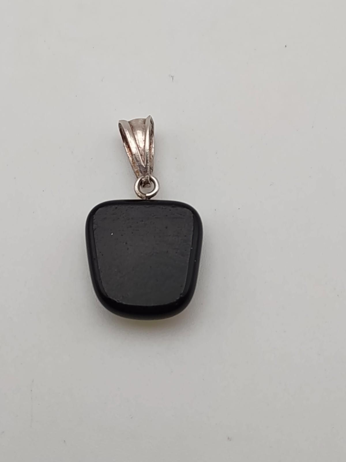 The Unbranded Brand Painted Art Glass Pendant Iridescent Abstract Square Size ONE SIZE - 2 Thumbnail