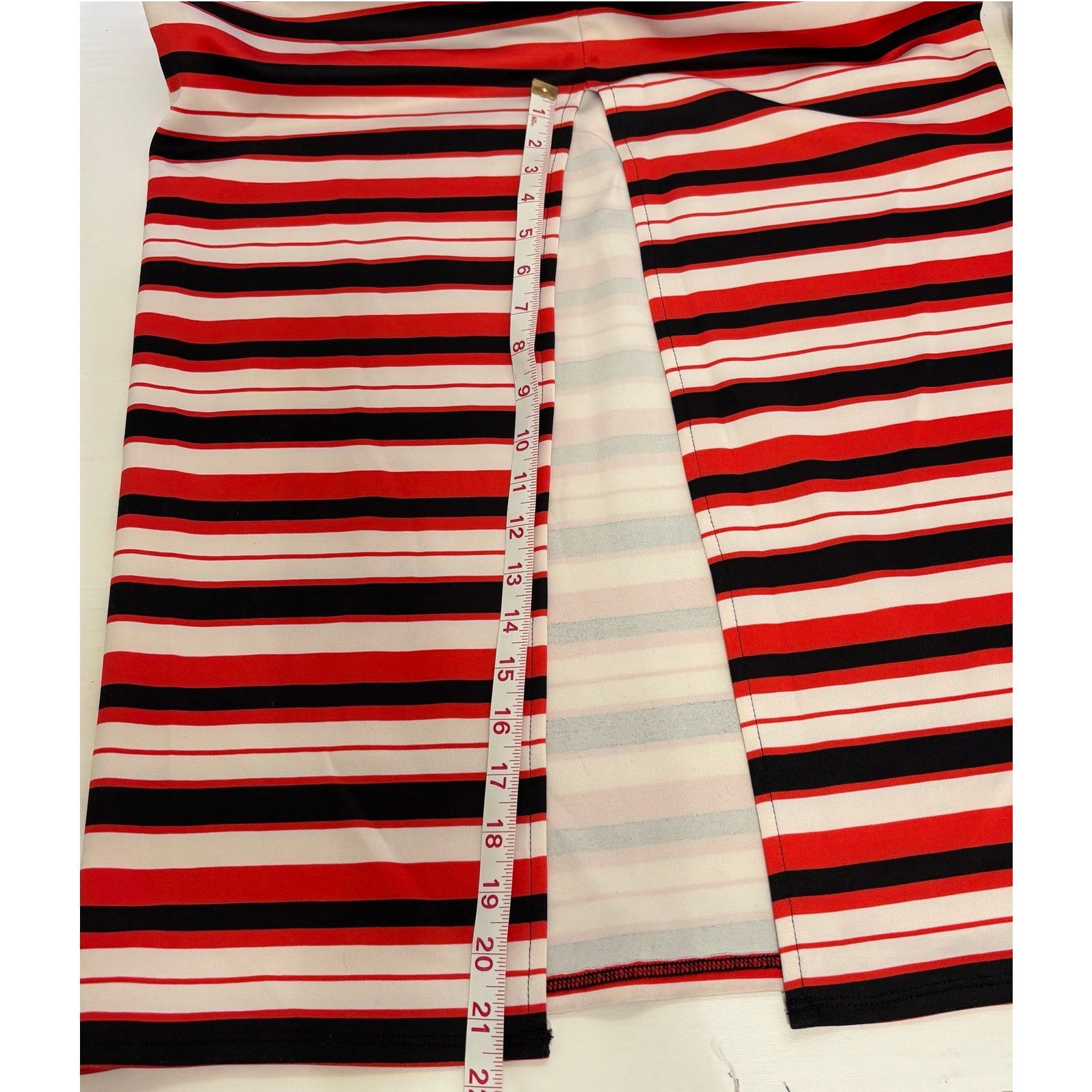 Other Joe B Benbasset Red Black White Striped Maxi Skirt XL Size 41" - 7 Thumbnail