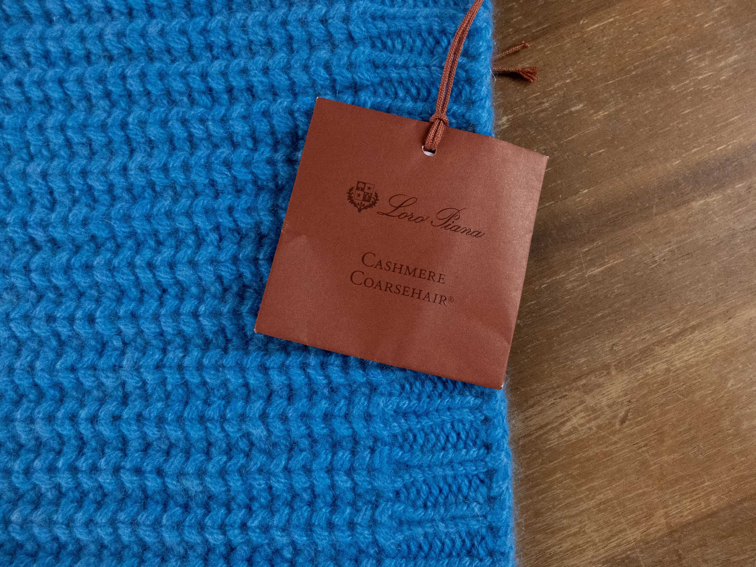 Loro Piana LORO PIANA Davenport blue ribbed knit soft cashmere scarf Size ONE SIZE - 2 Thumbnail