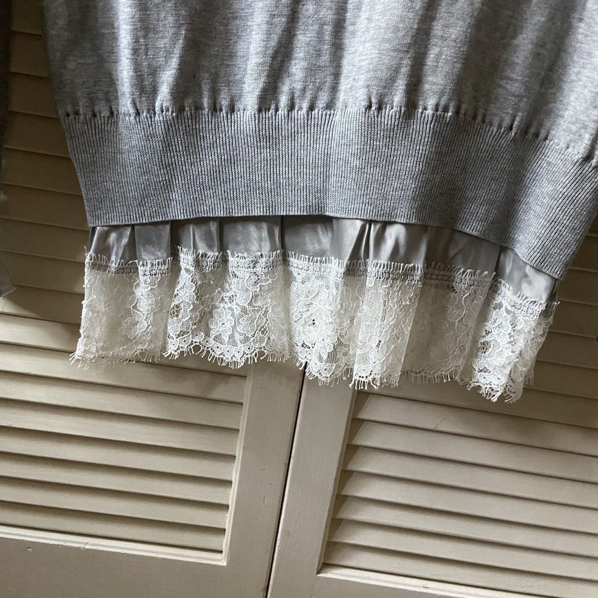 Sacai Sacai Luck Japan Grey Cardigan Sweater Lace Details Coquette Size M / US 6-8 / IT 42-44 - 9 Thumbnail
