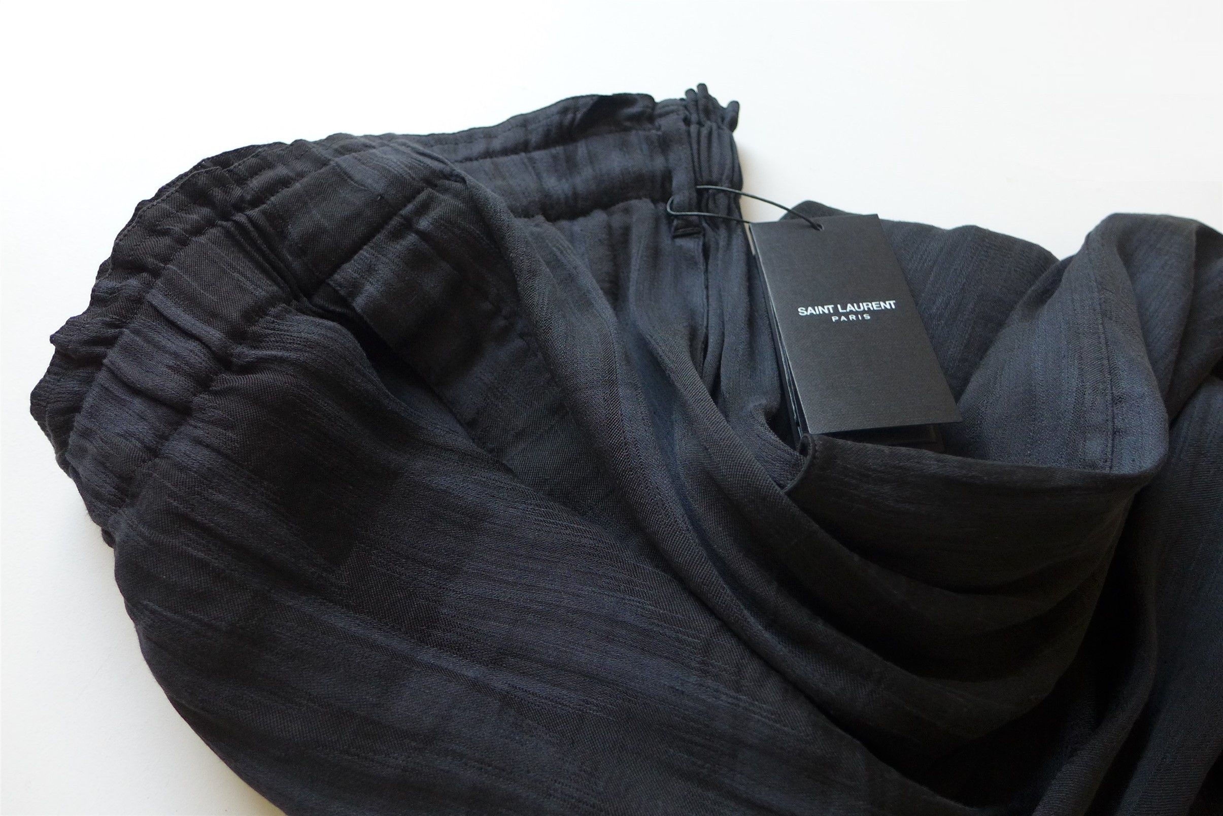 Saint Laurent Paris Saint Laurent Paris Baggy Pants - Black Linen & Silk Size US 32 / EU 48 - 4 Thumbnail